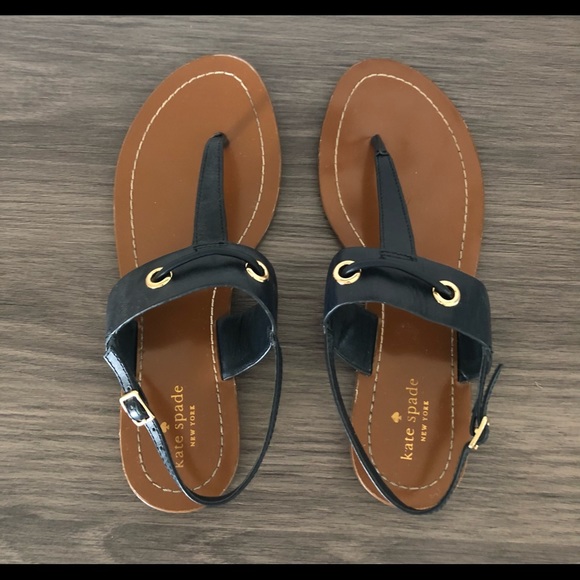 Kate Spade Carolina Leather Thong Sandals. - Picture 4 of 8